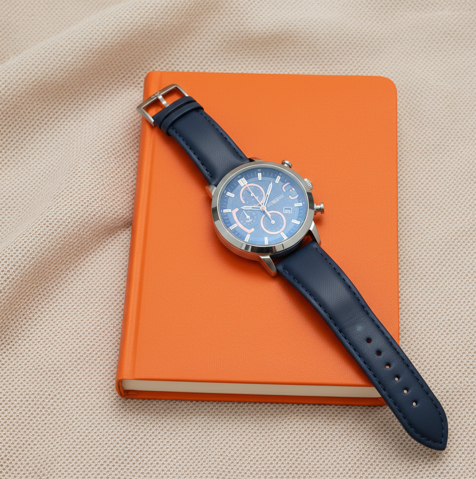 cassray – men’s leather strap watch blue cassray – men’s leather strap watch blue