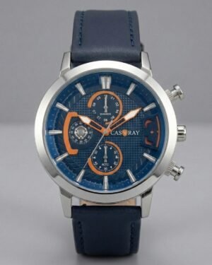 casray men’s chronograph watch – blue & silver edition